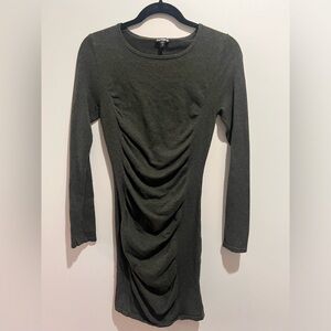 Express forest green midi sweater dress size M